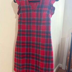 Vineyard Vines Red Plaid Sleeveless Dress